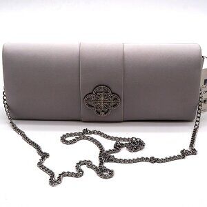 Giani Bernini Silver Logo Ribbon Clutch NEW
